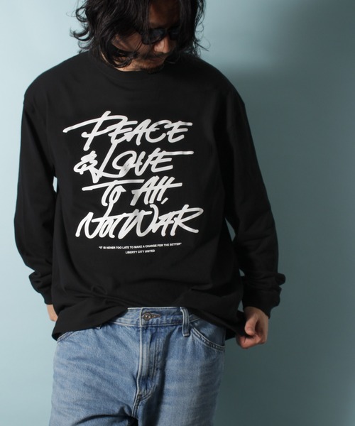 LIBERTY CITY（リバティシティ）の「【LIBERTY CITY/リバティーシティ】 [PEACE&LOVE] ロンT（Tシャツ/カットソー・メンズ・ホワイト/ブラック・4/2/3）」の22枚目の写真