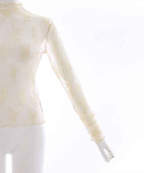 clear(クリア)の「レースシアーインナー(Tシャツ/カットソー・レディース・ブラック/オフホワイト/ベージュ・F)」の10枚目の写真