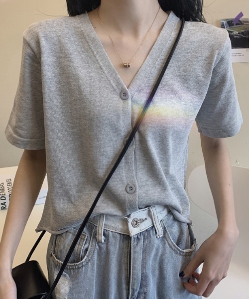 PIN(ピン)の「シルクニットカーデ(ニット/セーター・レディース・ブラック/ピンク/ホワイト/ライトグレー・FREE)」の5枚目の写真