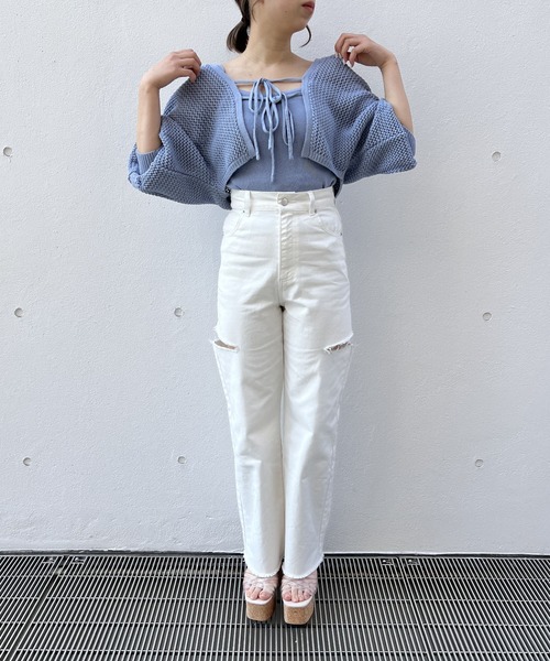 one way（ワンウェイ）の「メッシュボレロキャミ（カーディガン/ボレロ・レディース・ライトブルー/ブラック/ホワイト/ライトピンク/ベージュ・FREE）」の19枚目の写真