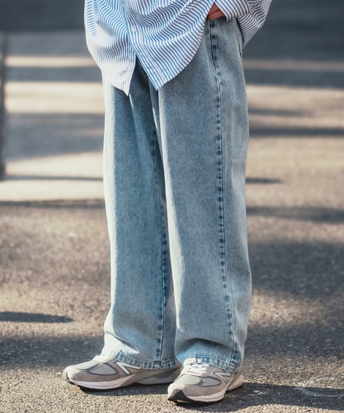 improves（インプローブス）の「デニム バギー ワイドパンツ（デニムパンツ・メンズ・ライトブルー/ケミカルウォッシュ/ブラック/インディゴブルー/ライトブラック・LARGE/MEDIUM）」の5枚目の写真