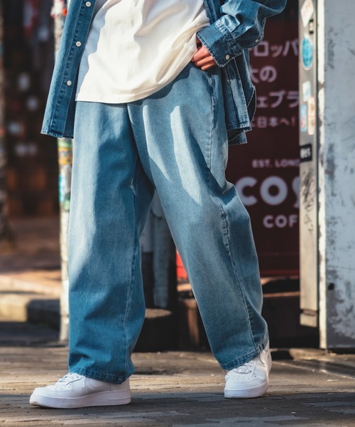 improves（インプローブス）の「デニム バギー ワイドパンツ（デニム