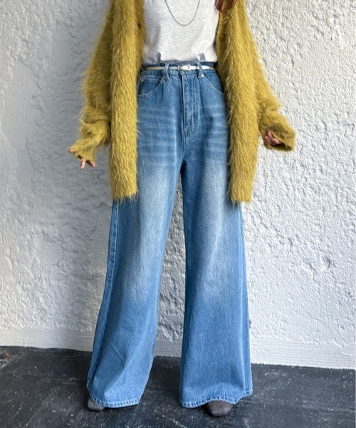 EPIMI E'PIMMY(エピミエピミー)の「ロングフレアバギーデニム(デニムパンツ・レディース・ロイヤルブルー/ネイビー/ブラック/ブルー・SMALL/MEDIUM)」の4枚目の写真