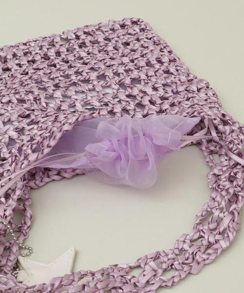 CONVERSE TOKYO（コンバーストウキョウ）の「サテンテープハンドバッグ（ハンドバッグ・レディース・パープル/アイボリー/グレー・FREE）」の5枚目の写真