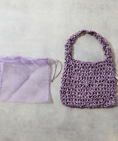 CONVERSE TOKYO（コンバーストウキョウ）の「サテンテープハンドバッグ（ハンドバッグ・レディース・パープル/アイボリー/グレー・FREE）」の9枚目の写真