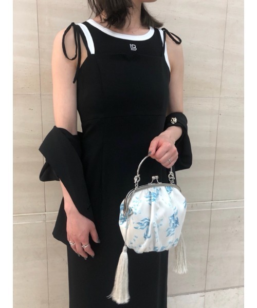 LILY BROWN（リリーブラウン）の「2wayロゴタンクトップス（タンクトップ・レディース・ホワイト/ブラック/ブルー・FREE）」の3枚目の写真