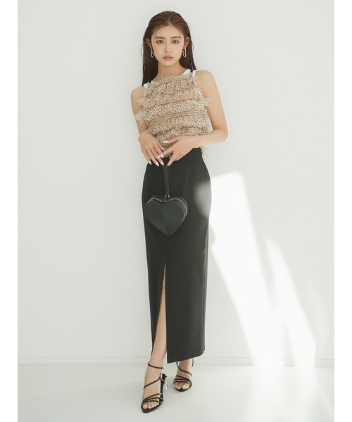 LILY BROWN（リリーブラウン）の「2wayロゴタンクトップス（タンクトップ・レディース・ホワイト/ブラック/ブルー・FREE）」の4枚目の写真