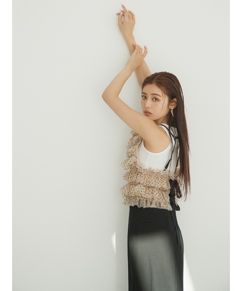 LILY BROWN（リリーブラウン）の「2wayロゴタンクトップス（タンクトップ・レディース・ホワイト/ブラック/ブルー・FREE）」の6枚目の写真