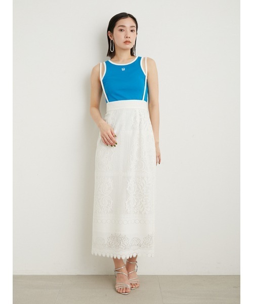 LILY BROWN（リリーブラウン）の「2wayロゴタンクトップス（タンクトップ・レディース・ホワイト/ブラック/ブルー・FREE）」の15枚目の写真