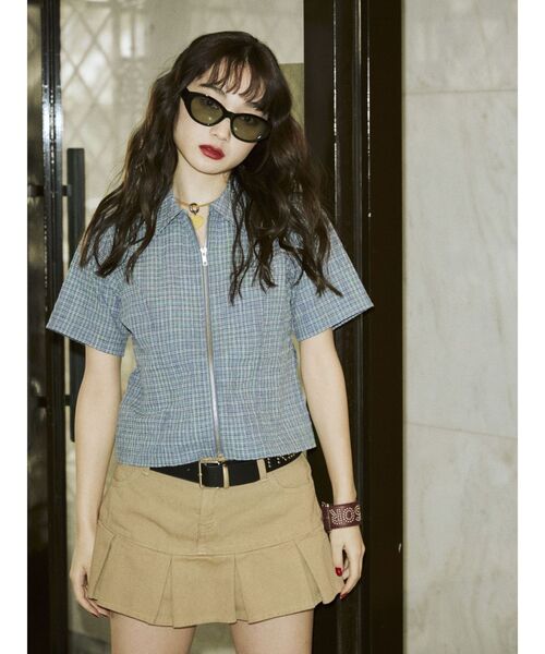 jouetie（ジュエティ）の「ZIPコンパクトシャツ（シャツ/ブラウス・レディース・イエロー/ブルー/ブラック/ピンク・MEDIUM）」の15枚目の写真