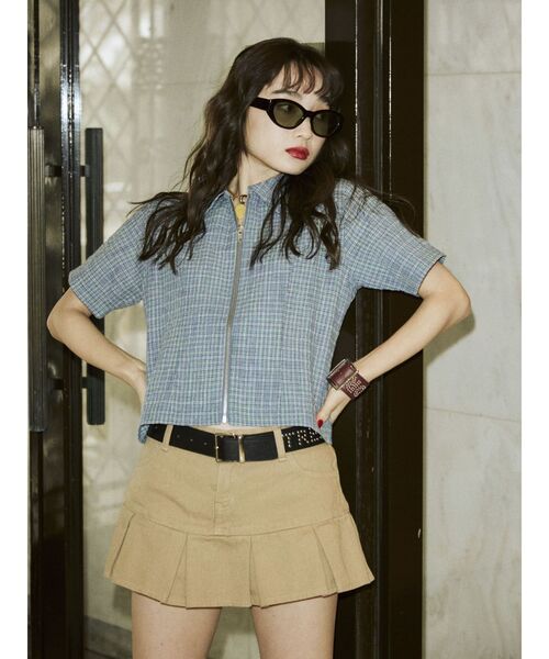 jouetie（ジュエティ）の「ZIPコンパクトシャツ（シャツ/ブラウス・レディース・イエロー/ブルー/ブラック/ピンク・MEDIUM）」の16枚目の写真