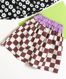 apres les cours（アプレレクール）の「フラワー・チェッカー柄ふんわりスカート（スカート・キッズ）」