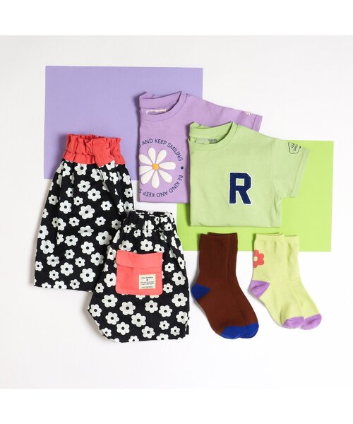 apres les cours（アプレレクール）の「フラワー・チェッカー柄ふんわりスカート（スカート・キッズ・ブラック/ブラウン・130/90/100/110/120/80）」の13枚目の写真