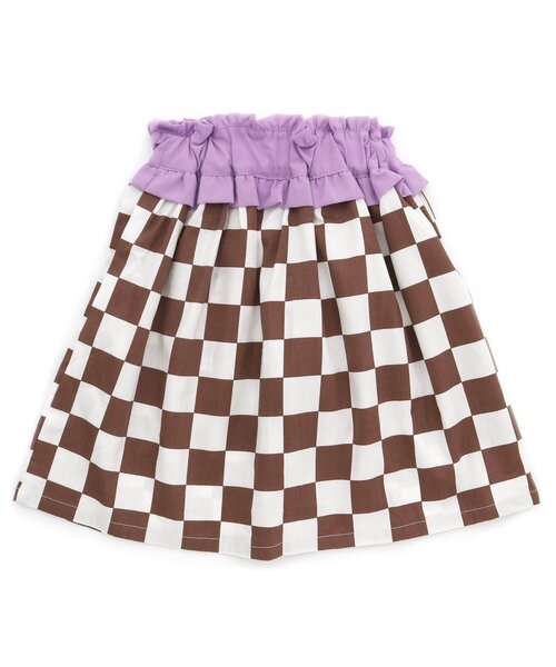 apres les cours（アプレレクール）の「フラワー・チェッカー柄ふんわりスカート（スカート・キッズ・ブラック/ブラウン・130/90/100/110/120/80）」の7枚目の写真