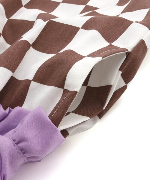 apres les cours（アプレレクール）の「フラワー・チェッカー柄ふんわりスカート（スカート・キッズ・ブラック/ブラウン・130/90/100/110/120/80）」の5枚目の写真