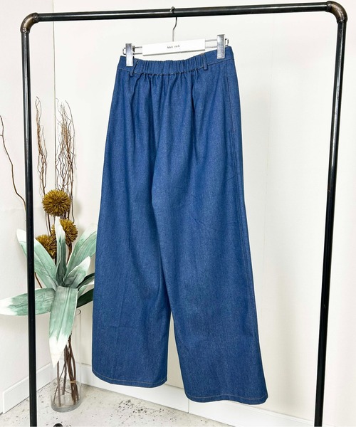 Meli rich(メリーリッチ)の「タックワイドパンツ(デニムパンツ・レディース・サックスブルー/ブルー/ネイビー・MEDIUM)」の16枚目の写真