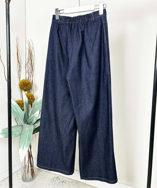 Meli rich(メリーリッチ)の「タックワイドパンツ(デニムパンツ・レディース・サックスブルー/ブルー/ネイビー・MEDIUM)」の22枚目の写真