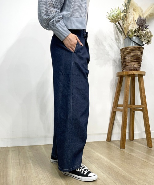 Meli rich(メリーリッチ)の「タックワイドパンツ(デニムパンツ・レディース・サックスブルー/ブルー/ネイビー・MEDIUM)」の11枚目の写真