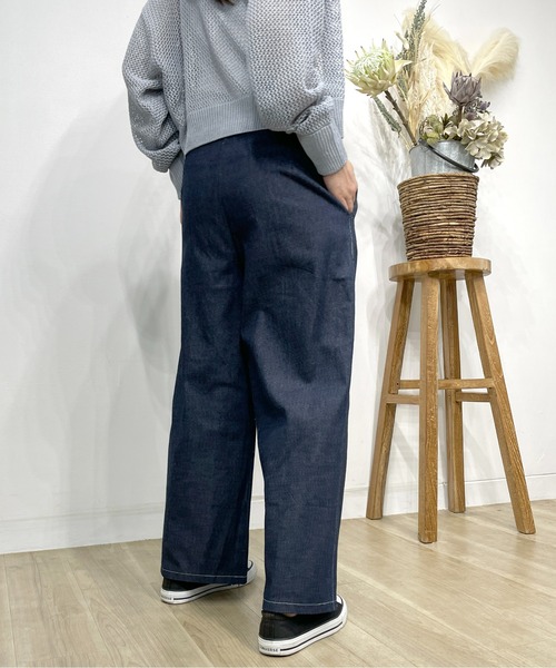 Meli rich(メリーリッチ)の「タックワイドパンツ(デニムパンツ・レディース・サックスブルー/ブルー/ネイビー・MEDIUM)」の10枚目の写真