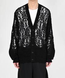 LAD MUSICIAN ブラック レース編み カーディガン サイズ44 LAD MUSICIAN（ラッドミュージシャン）の「CARDIGAN