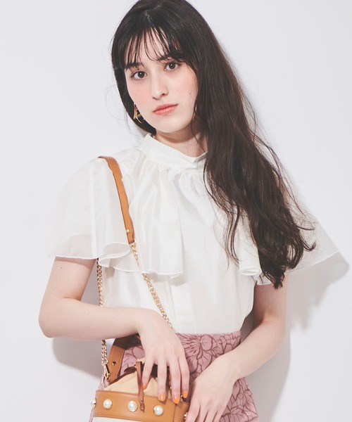 31 Sons de mode（トランテアン　ソン　ドゥ　モード）の「ケープスリーブ風エアリーブラウス（シャツ/ブラウス・レディース・オフホワイト/ピンク/ライトグリーン・36）」の5枚目の写真