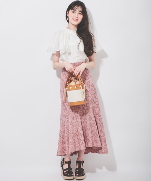 31 Sons de mode（トランテアン　ソン　ドゥ　モード）の「ケープスリーブ風エアリーブラウス（シャツ/ブラウス・レディース・オフホワイト/ピンク/ライトグリーン・36）」の7枚目の写真