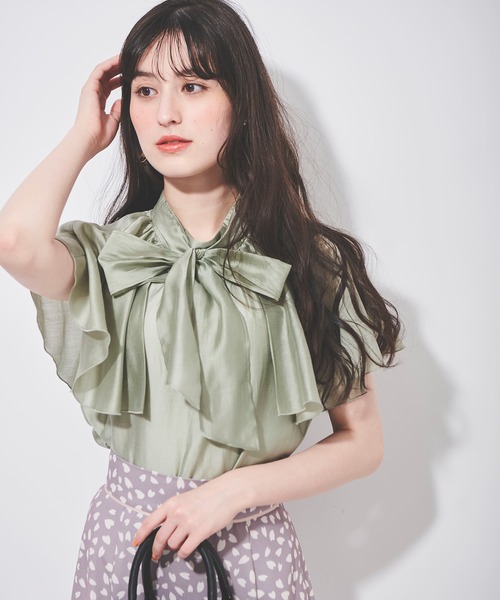 31 Sons de mode（トランテアン　ソン　ドゥ　モード）の「ケープスリーブ風エアリーブラウス（シャツ/ブラウス・レディース・オフホワイト/ピンク/ライトグリーン・36）」の11枚目の写真