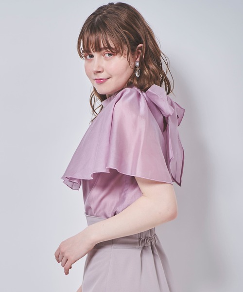 31 Sons de mode（トランテアン　ソン　ドゥ　モード）の「ケープスリーブ風エアリーブラウス（シャツ/ブラウス・レディース・オフホワイト/ピンク/ライトグリーン・36）」の15枚目の写真