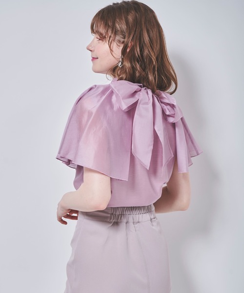 31 Sons de mode（トランテアン　ソン　ドゥ　モード）の「ケープスリーブ風エアリーブラウス（シャツ/ブラウス・レディース・オフホワイト/ピンク/ライトグリーン・36）」の16枚目の写真