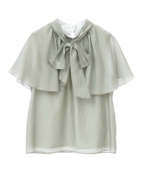 31 Sons de mode（トランテアン　ソン　ドゥ　モード）の「ケープスリーブ風エアリーブラウス（シャツ/ブラウス・レディース・オフホワイト/ピンク/ライトグリーン・36）」の22枚目の写真