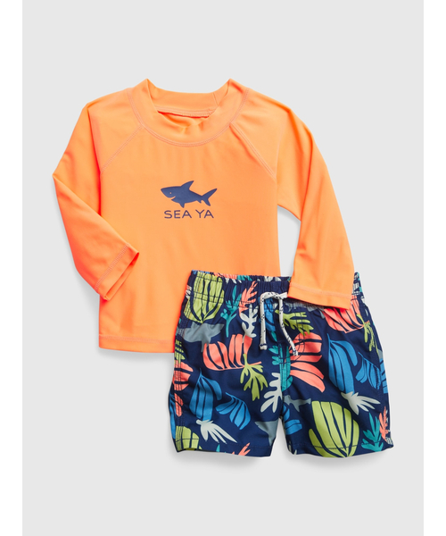 GAP(ギャップ)の「ラッシュガード・水着 2点セット (ベビー)(水着・キッズ・オレンジ・6-12M/12-18M/18-24M)」の1枚目の写真