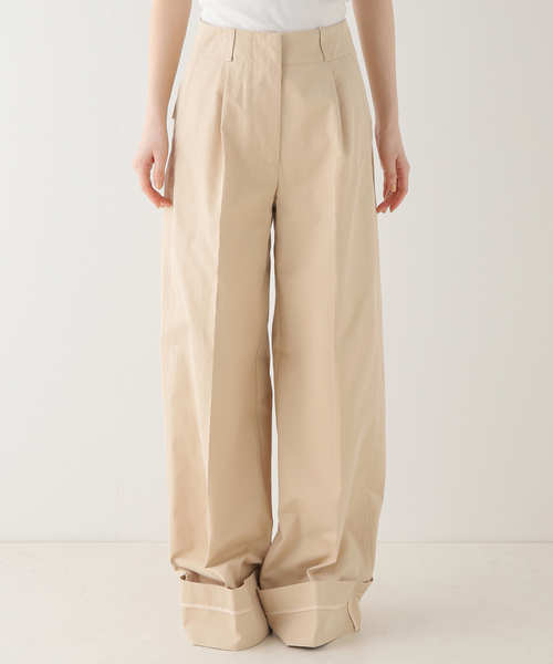EDIT. FOR LULU（エディットフォールル）の「【BAUM UND PFERDGARTEN/バウムウンドヘルガーデン】ワイドパンツ（チノパンツ・レディース・ベージュ・34）」の5枚目の写真