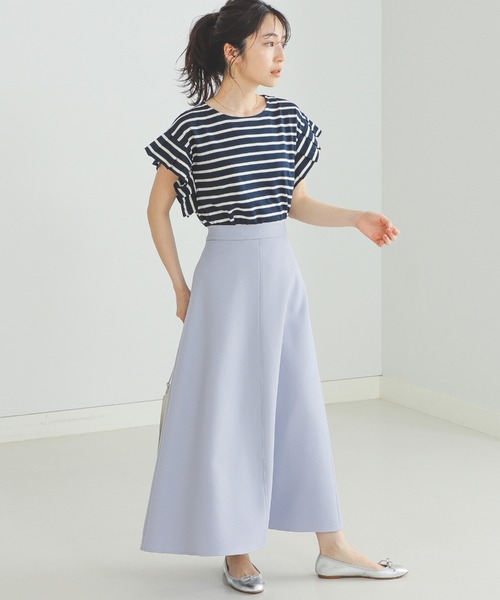 BEAMS HEART(ビームスハート)の「BEAMS HEART / 袖タック ボーダープルオーバー(Tシャツ/カットソー・レディース・グリーン/オフホワイト/ネイビー・FREE)」の14枚目の写真