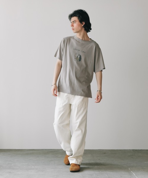 REMI RELIEF/レミレリーフ L.A.C.A.L. T SHIRTカーキ REMI RELIEF(レミレリーフ)別注40/- 天竺BIGサイズ リバーシブル