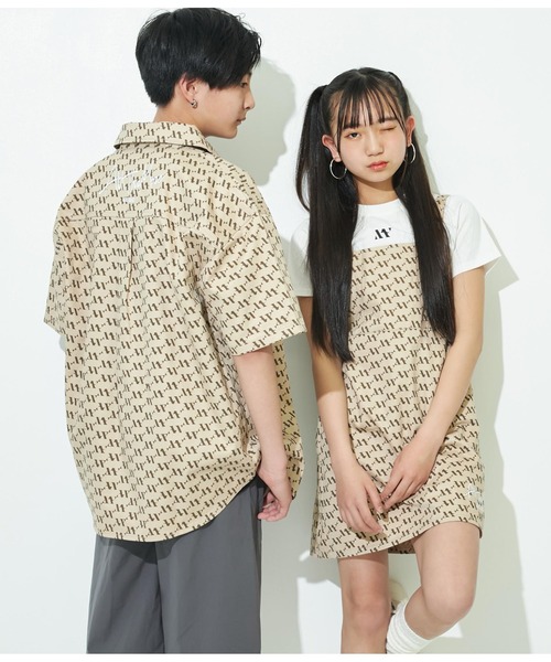 ANAP GｉRL（アナップガール）の「R+Sモノグラムデニムシャツ【親子・ジュニアお揃い】（シャツ/ブラウス・キッズ・ベージュ/ブルー・XS/M/S）」の12枚目の写真