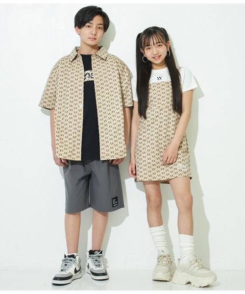 ANAP GｉRL（アナップガール）の「R+Sモノグラムデニムシャツ【親子・ジュニアお揃い】（シャツ/ブラウス・キッズ・ベージュ/ブルー・XS/M/S）」の13枚目の写真