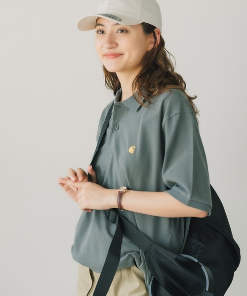 Carhartt WIP（カーハートダブリューアイピー）の「Carhartt WIP/カーハートダブリューアイピー S/S CHASE PIQUE POLO ポロシャツ ワンポイント 刺繍 ロゴ（ポロシャツ・メンズ・ブラック/ホワイト/ダークグレー/ブルー・XL/M/L/S）」の3枚目の写真