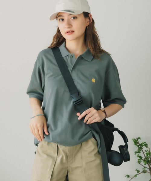 Carhartt WIP（カーハートダブリューアイピー）の「Carhartt WIP/カーハートダブリューアイピー S/S CHASE PIQUE POLO ポロシャツ ワンポイント 刺繍 ロゴ（ポロシャツ・メンズ・ブラック/ホワイト/ダークグレー/ブルー・XL/M/L/S）」の20枚目の写真
