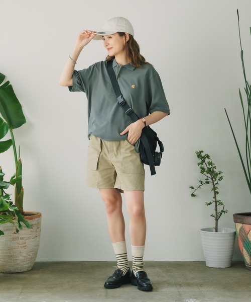 Carhartt WIP（カーハートダブリューアイピー）の「Carhartt WIP/カーハートダブリューアイピー S/S CHASE PIQUE POLO ポロシャツ ワンポイント 刺繍 ロゴ（ポロシャツ・メンズ・ブラック/ホワイト/ダークグレー/ブルー・XL/M/L/S）」の22枚目の写真