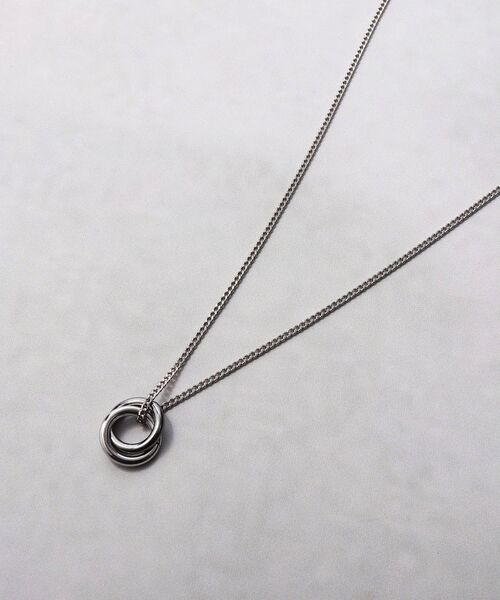 tk.TAKEO KIKUCHI(ティーケータケオキクチ)の「◆ダブルリングネックレス(ネックレス・メンズ・シルバー/シルバー系4/ブラック系4/シルバー系/ブラック系5/シルバー系5/ゴールド系5・00)」の3枚目の写真