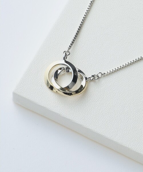 tk.TAKEO KIKUCHI(ティーケータケオキクチ)の「◆ダブルリングネックレス(ネックレス・メンズ・シルバー/シルバー系4/ブラック系4/シルバー系/ブラック系5/シルバー系5/ゴールド系5・00)」の5枚目の写真