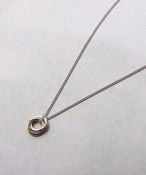 tk.TAKEO KIKUCHI(ティーケータケオキクチ)の「◆ダブルリングネックレス(ネックレス・メンズ・シルバー/シルバー系4/ブラック系4/シルバー系/ブラック系5/シルバー系5/ゴールド系5・00)」の1枚目の写真