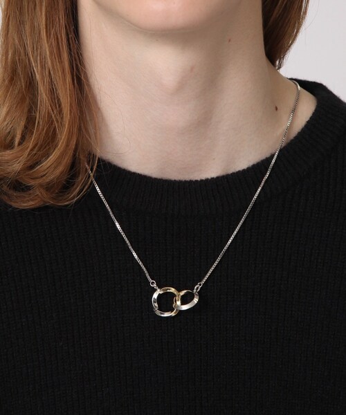 tk.TAKEO KIKUCHI(ティーケータケオキクチ)の「◆ダブルリングネックレス(ネックレス・メンズ・シルバー/シルバー系4/ブラック系4/シルバー系/ブラック系5/シルバー系5/ゴールド系5・00)」の12枚目の写真