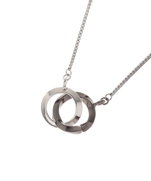 tk.TAKEO KIKUCHI(ティーケータケオキクチ)の「◆ダブルリングネックレス(ネックレス・メンズ・シルバー/シルバー系4/ブラック系4/シルバー系/ブラック系5/シルバー系5/ゴールド系5・00)」の22枚目の写真