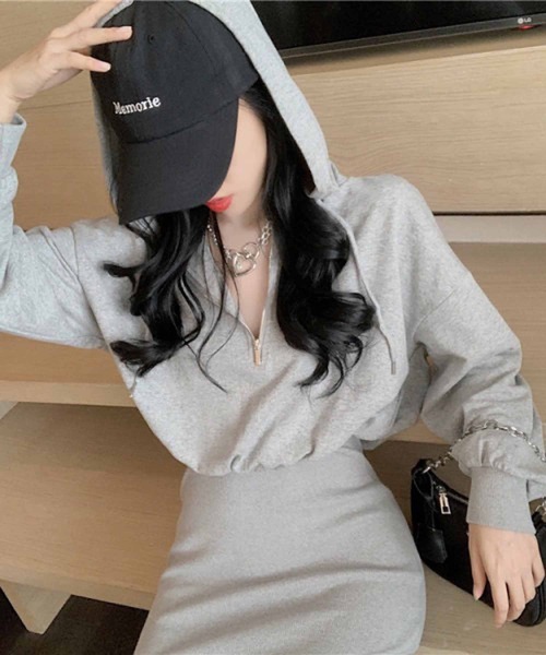 NANEA(ナネア)の「フード付きワンピース(ワンピース・レディース・ブラック/ホワイト/グレー・SMALL/MEDIUM)」の16枚目の写真