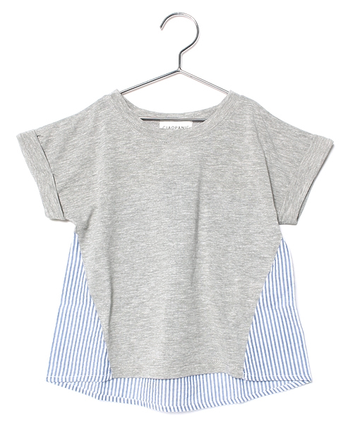 CIAOPANIC TYPY（チャオパニックティピー）の「KIDS　バックストライプTシャツ（Tシャツ/カットソー・キッズ・グレー/オフホワイト・105/125/115/135/95）」の9枚目の写真