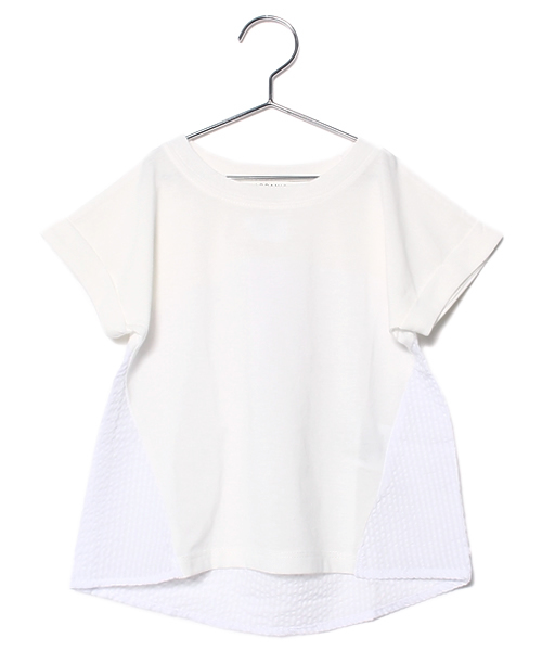 CIAOPANIC TYPY（チャオパニックティピー）の「KIDS　バックストライプTシャツ（Tシャツ/カットソー・キッズ・グレー/オフホワイト・105/125/115/135/95）」の2枚目の写真