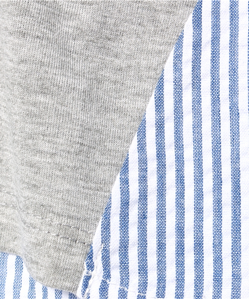 CIAOPANIC TYPY（チャオパニックティピー）の「KIDS　バックストライプTシャツ（Tシャツ/カットソー・キッズ・グレー/オフホワイト・105/125/115/135/95）」の6枚目の写真