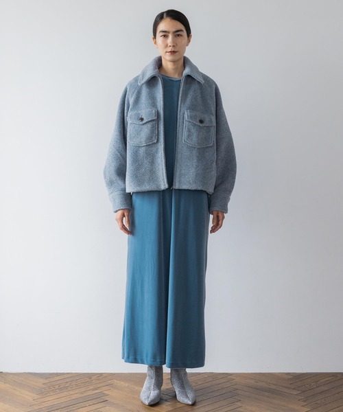 yuw(ユウ)の「ZIPショートブルゾン 973649(ブルゾン・レディース・ブラック/ブルー・FREE)」の3枚目の写真