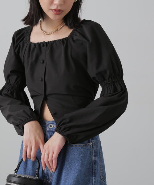 FREE'S MART（フリーズマート）の「◆フロントボタンバックリボンブラウス（シャツ/ブラウス・レディース・ブルー/ホワイト/ブラック・FREE）」の6枚目の写真